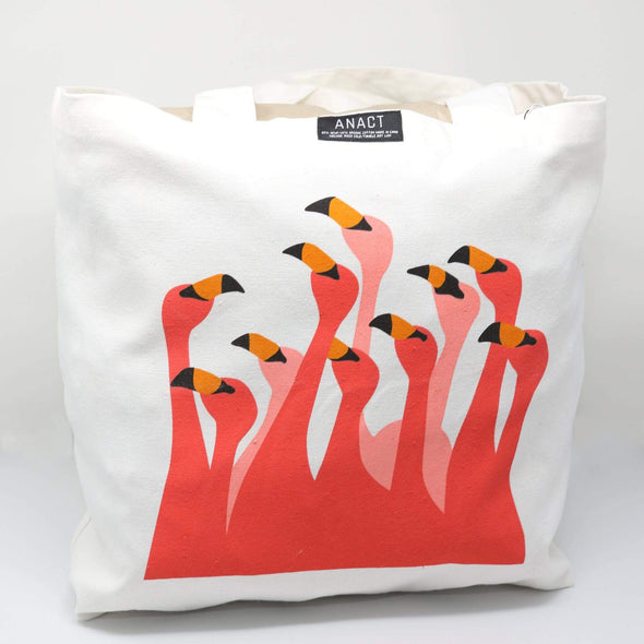 Accessories Flock of Flamingos Organic Tote