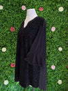 Apparel BLACK BURNOUT BUTTON DOWN TOP
