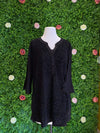Apparel BLACK BURNOUT BUTTON DOWN TOP