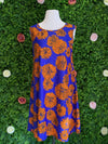 Apparel Blue and Orange Flower Shift Dress