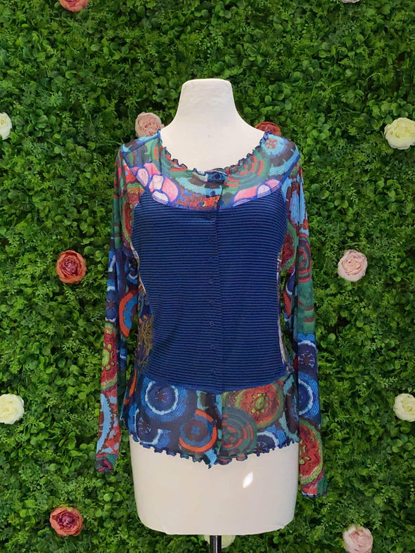Apparel Bright Mixed Media Button Down