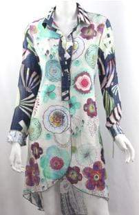 Apparel Floral Burst Long Sleeve Tunic