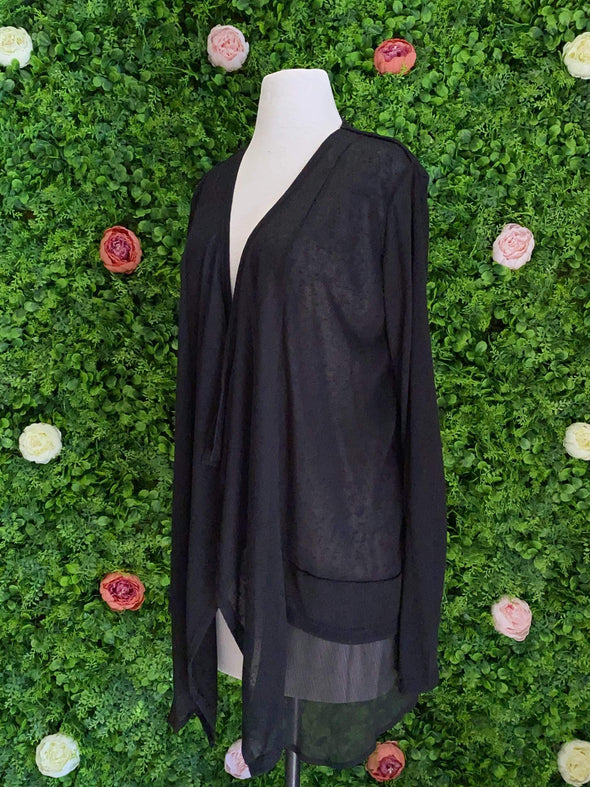 Apparel Mixed Media Slub Cardigan