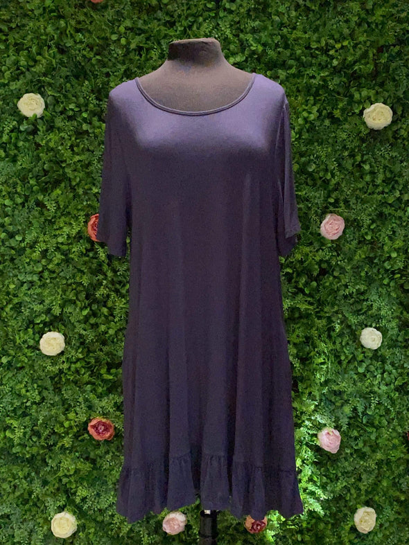 Apparel Slate Ruffle Hem Shirt Dress - Plus