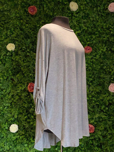 Apparel Slouchy Grey Tunic Top