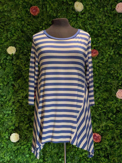 Apparel Striped Side Panel Tunic Top