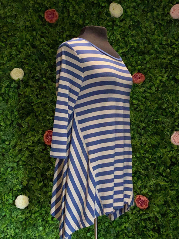 Apparel Striped Side Panel Tunic Top