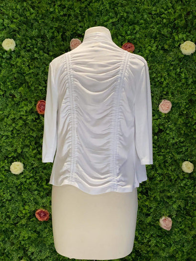 Apparel White Ruched Shrug