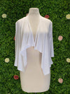 Apparel WHITE RUCHED SHRUG SWEATER
