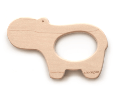 Children Hippo Wooden Teether