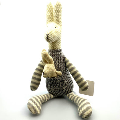 Children Kangaroo and Joey Cotton Knit Doll