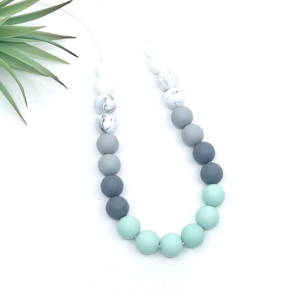 Children Mint Marbled Teething Necklace