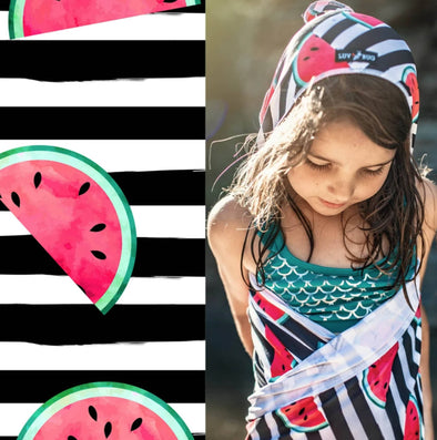 Home Watermelon Stripe UPF 50+ Hooded Towel 30.5"x40.5"