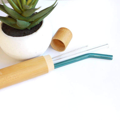 Kitchen Reusable Glass Straw Set