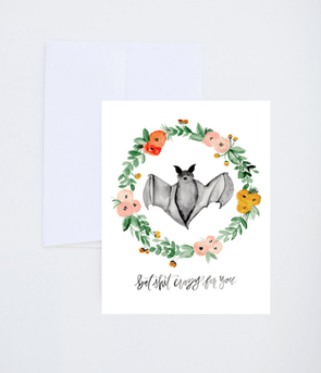 Stationery Bat Wreath Love Card