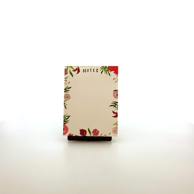 Stationery Red and Pink Floral Notepad